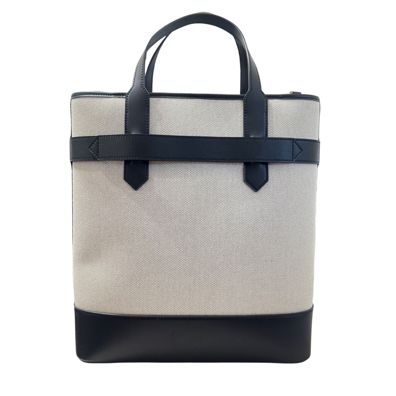 Paravel Pacific Tote Bag Os Cream Black New Canvas Leather Shoulder Strap — image 5 of 8